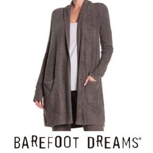 Cozy Gray Barefoot Dreams Pocketed Women's Sweater Cardigan